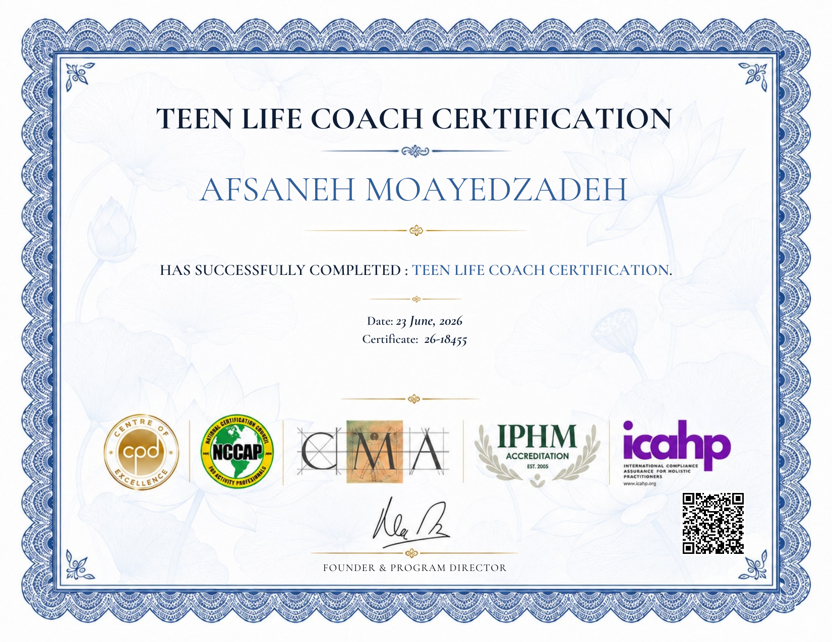 Certified Teen Life Coach Certificate